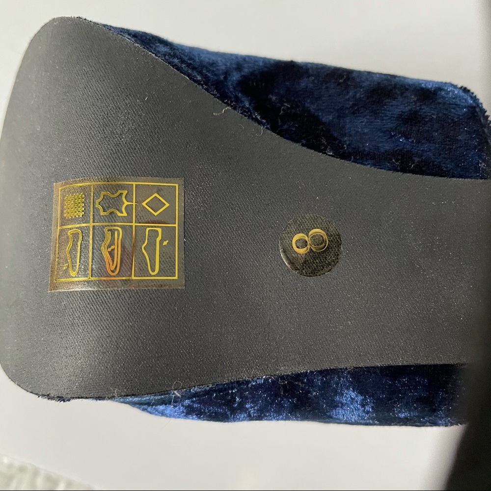 *JEFFREY CAMPBELL* Chika Blue Crushed Velvet Heels - Picture 9 of 9